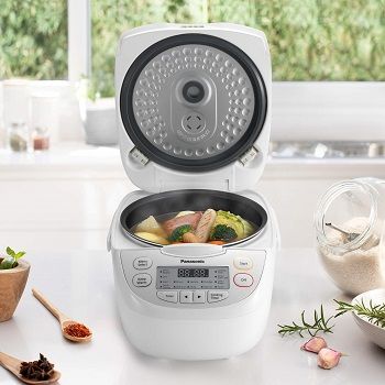 Moosum BU0995S-5811mn Small Rice Cooker 5 Cups With Steamer Stainless Steel  Asian Japanese Sushi Rice Brown Rice Long Rice Auto Warmer